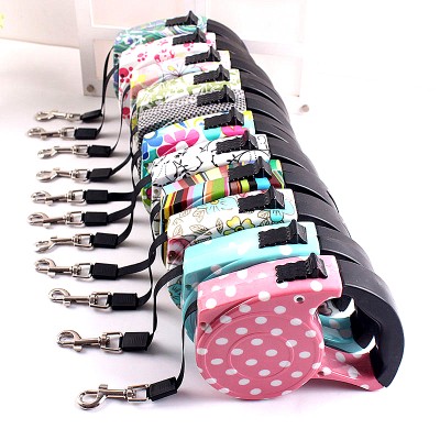 Retractable Dog Leashes Automatic Nylon Belt 5m Medium for Dogs Maximum Bearing Force of 35kg