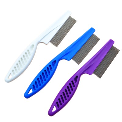 Pet Grooming Tool Flea Removal Comb, Zinc Alloy, Tightly Spaced Teeth with Non-Slip ABS Plastic Handle